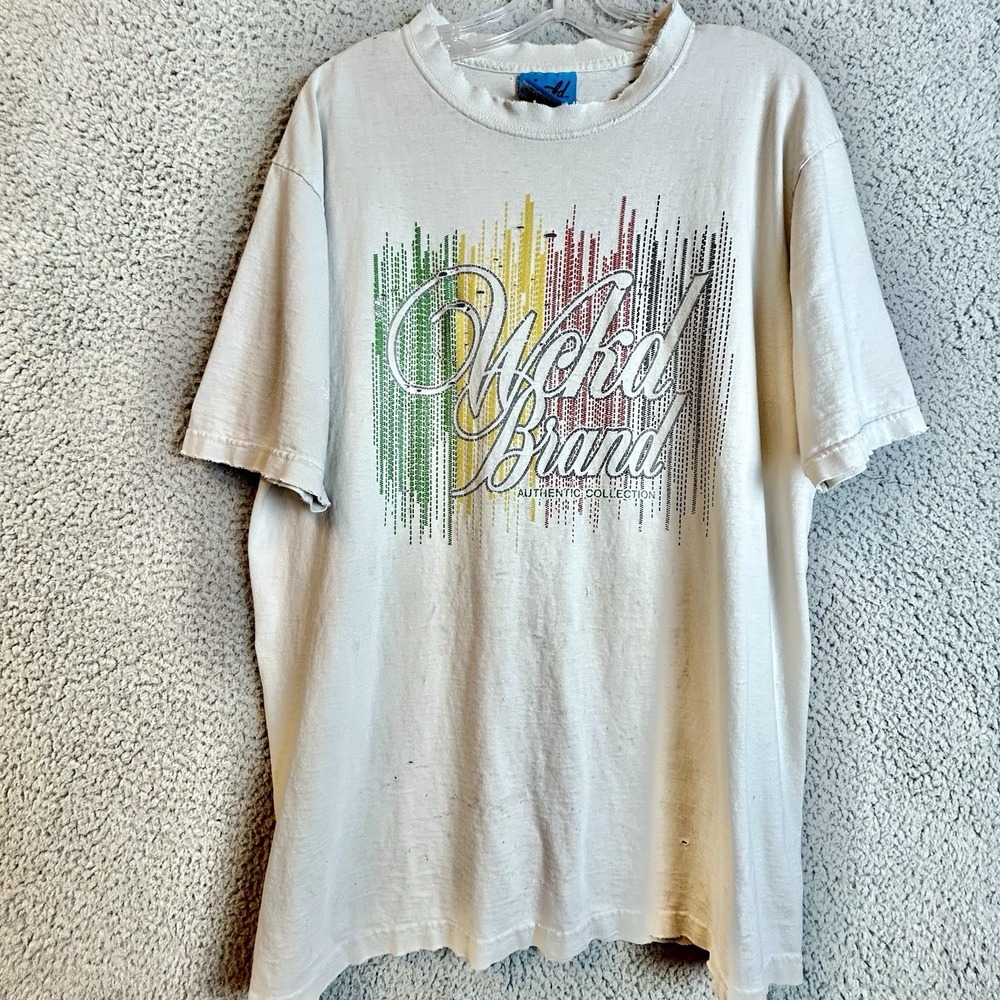 WCKD Brand Authentic Collection T Shirt Large XL Men's Baggy Y2K Hiphop Rap Tee